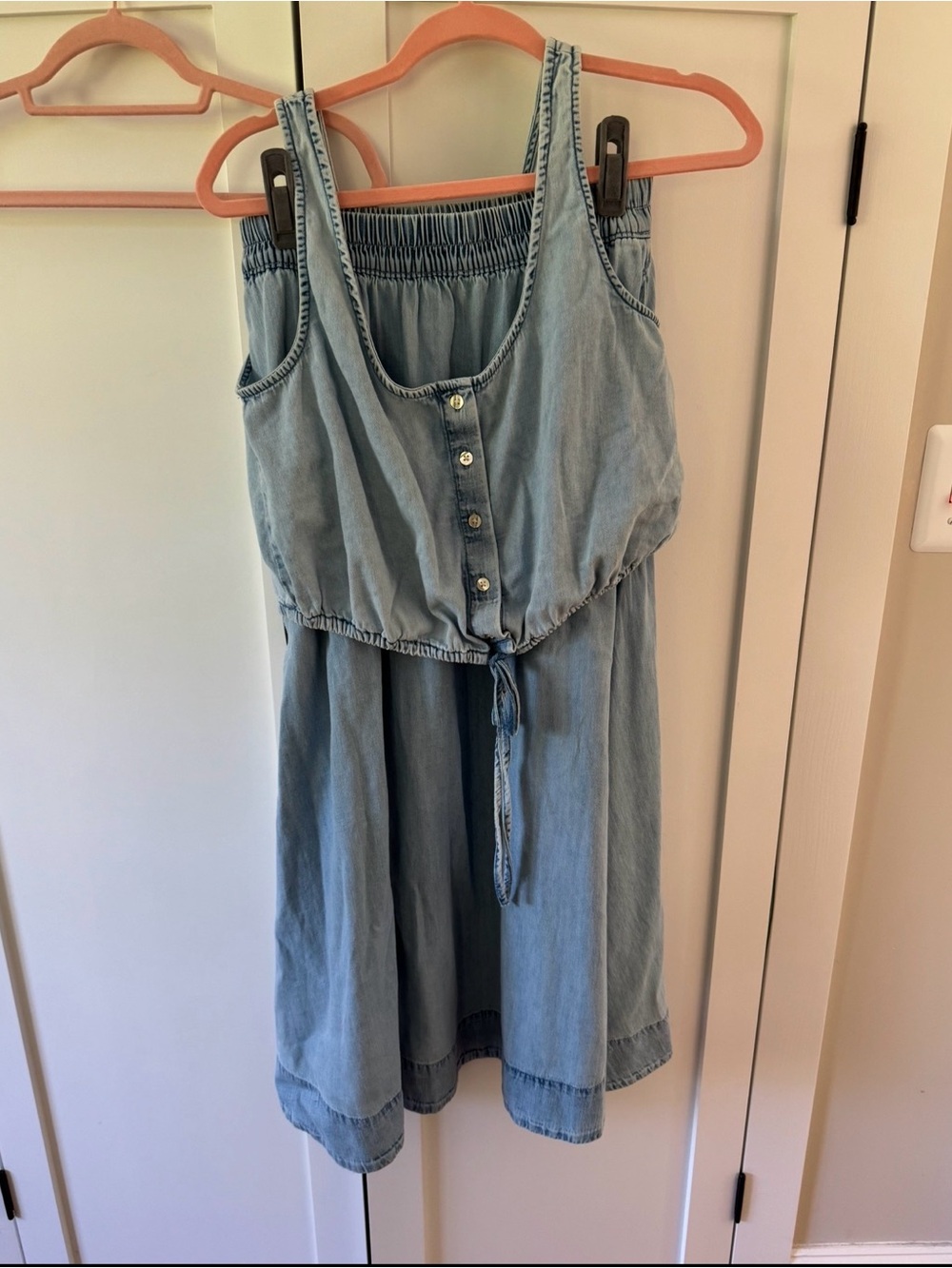 Light Wash Denim Tie-Waist Crop top and Midi Skirt